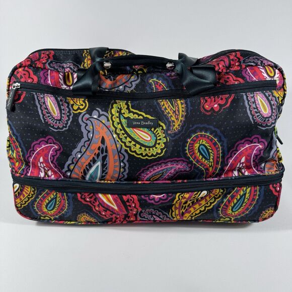 Vera Bradley Grand Traveler Rolling Duffle Carry On Suitcase Twilight Paisley - Picture 1 of 16